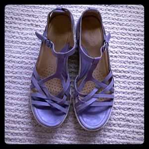 Ecco Lavender Leather Wedge Sandals!
